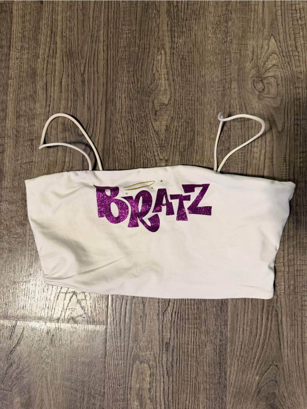 White Glitter 'BRATZ' Tube Top